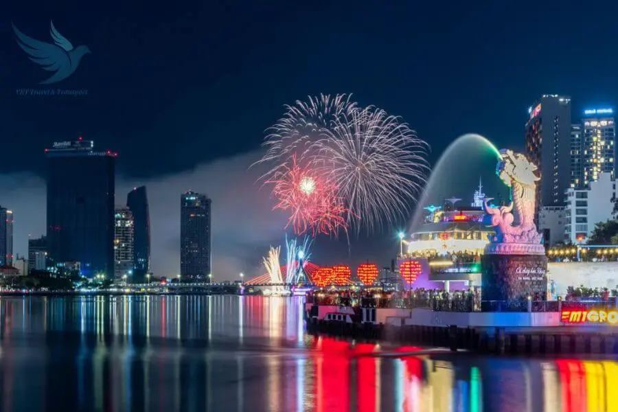Da Nang International Fireworks Festival from the Love Bridge