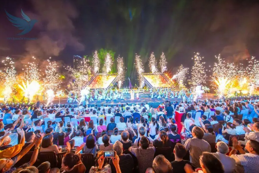 Watching the show from the official grandstand