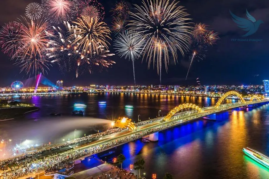 The firework display from the Han River